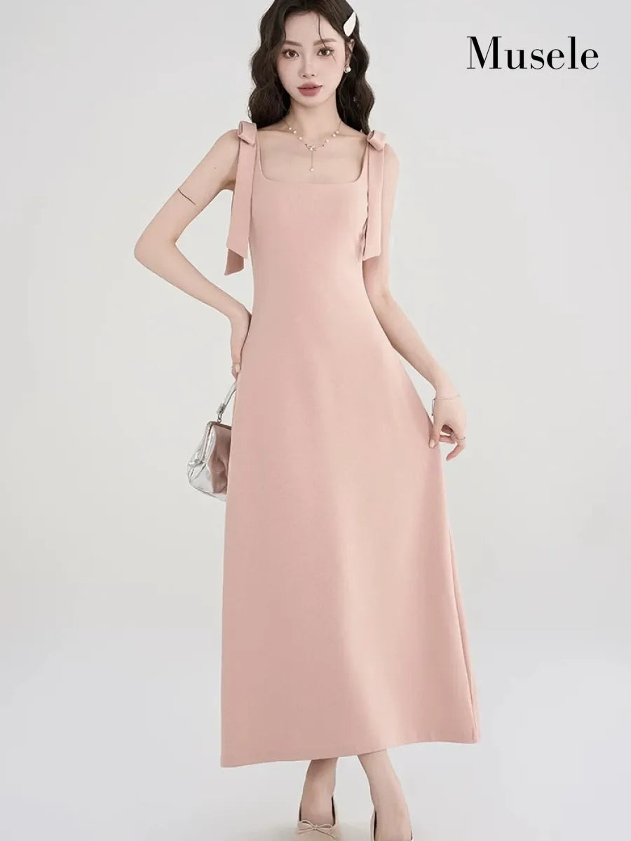 リボンストラップAラインロングドレス［m155］