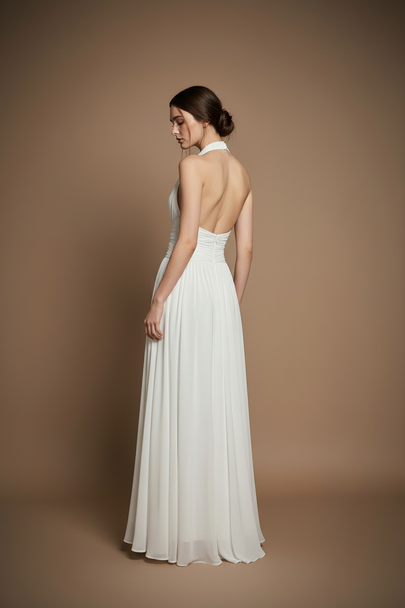 ドレープホルター・フレアロングドレス[m250]