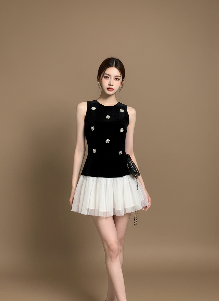 ビジュードッキングミニドレス［m142］