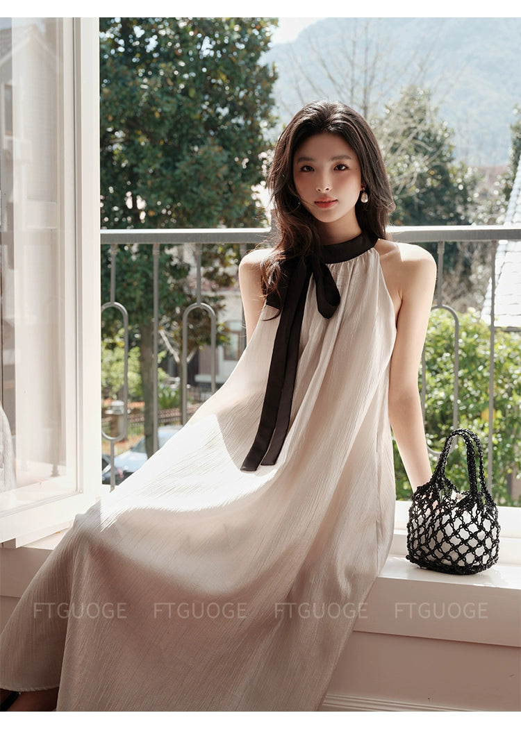 エアリーボウタイロングドレス［m141］