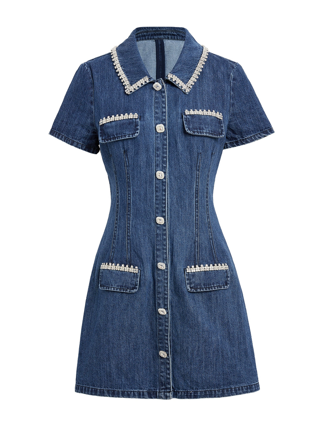 ビジューデニムフィットドレス［m166］