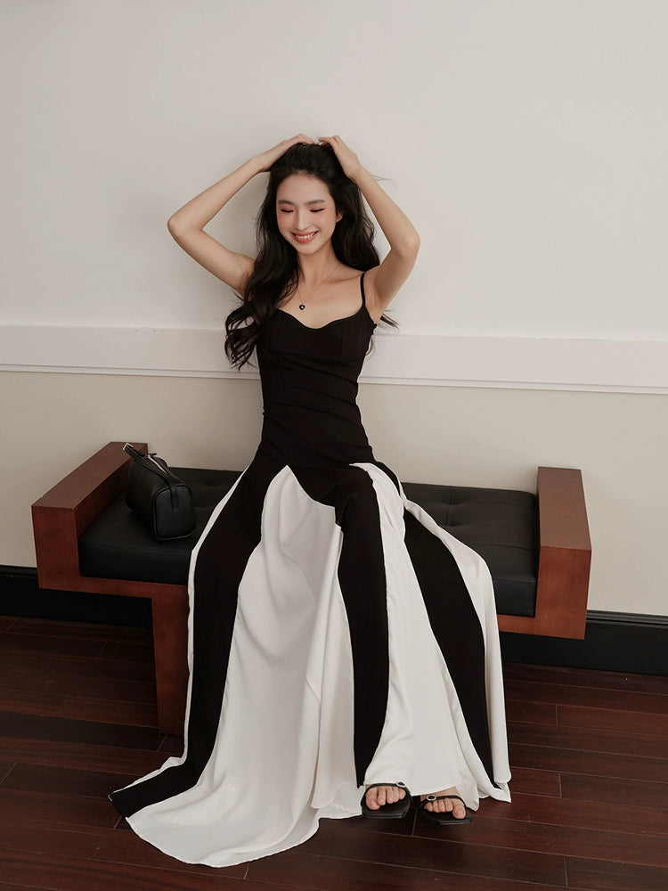 コントラストカラーロングドレス［m140］