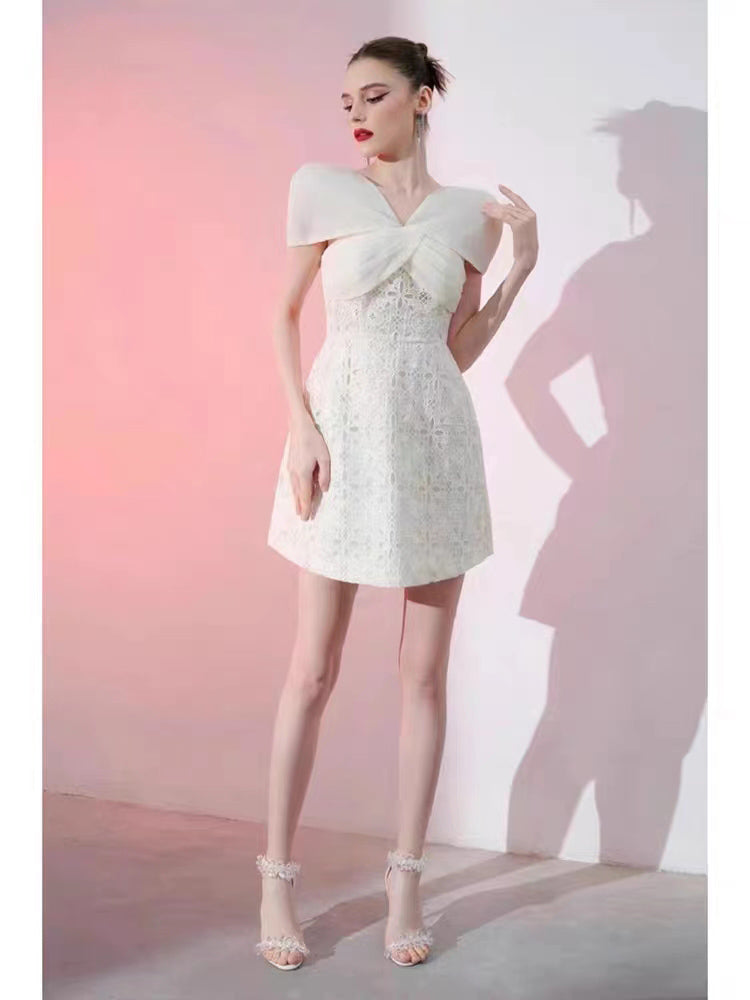 ボウディテールレースミニドレス［m112］