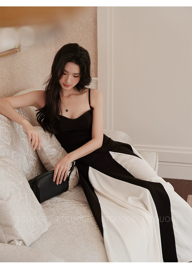 コントラストカラーロングドレス［m140］