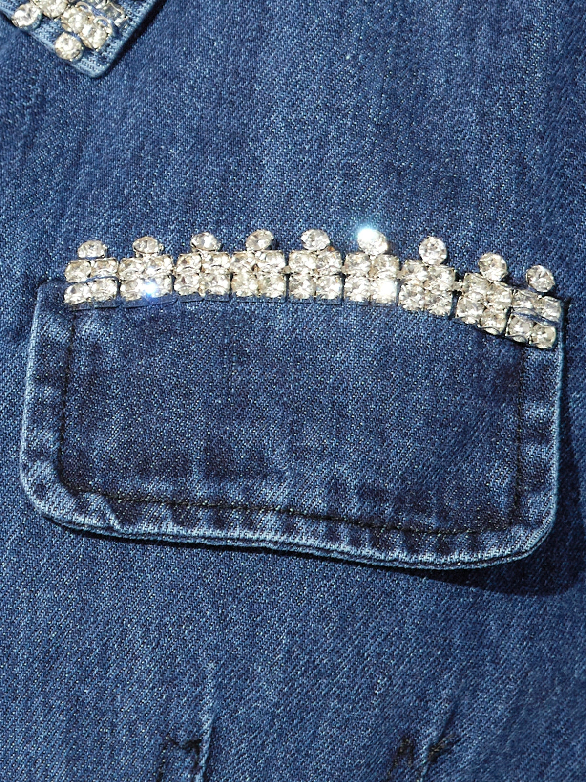 ビジューデニムフィットドレス［m166］