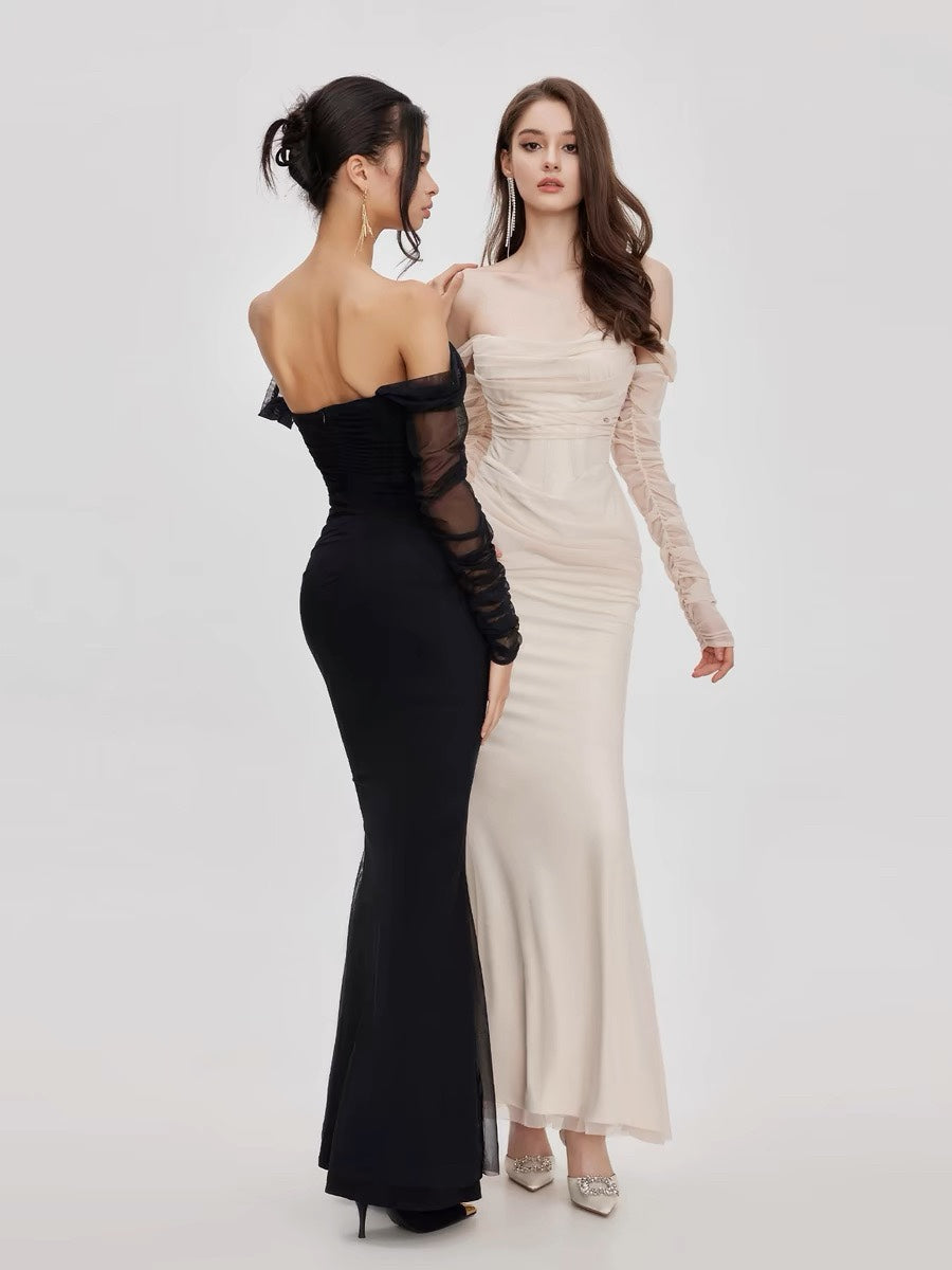 シアースリーブマーメイドドレス［m041］