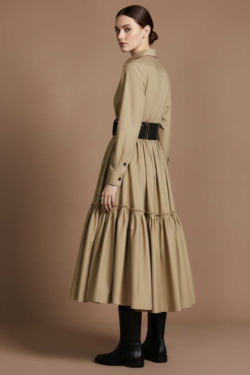 ティアードシャツワンピース[m225]