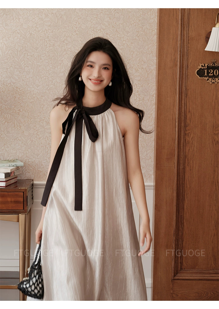 エアリーボウタイロングドレス［m141］