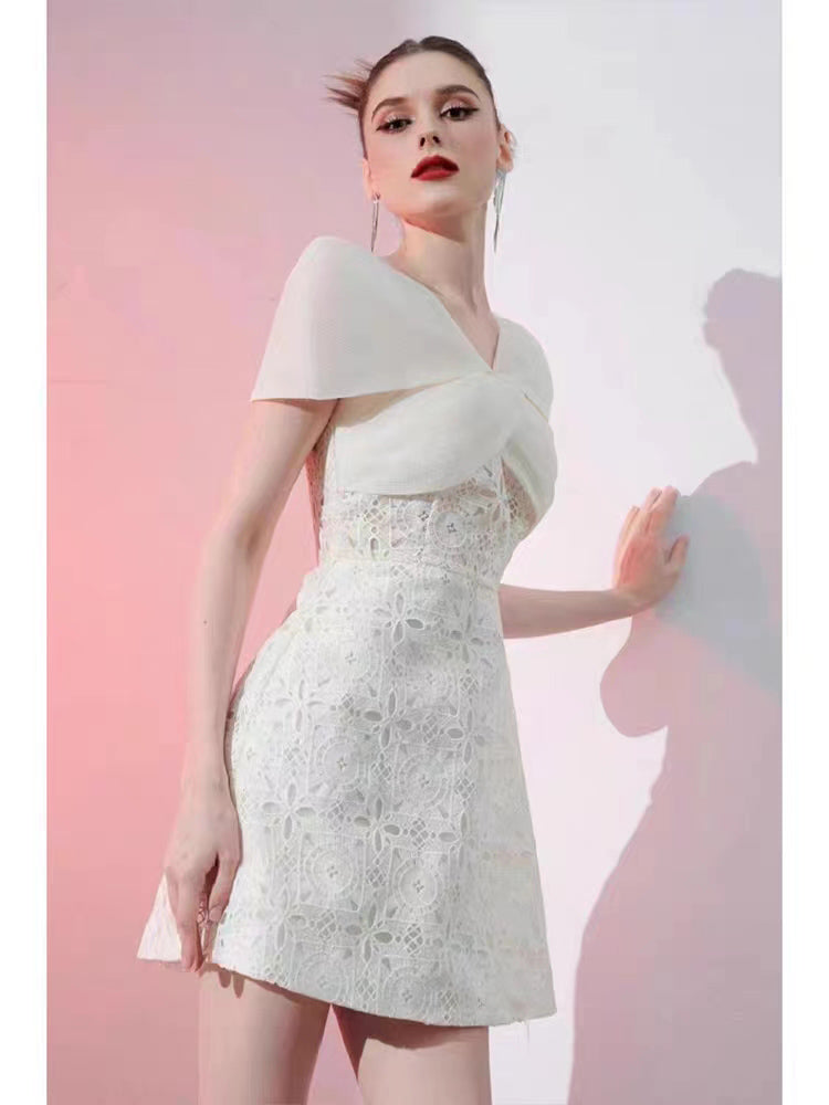 ボウディテールレースミニドレス［m112］