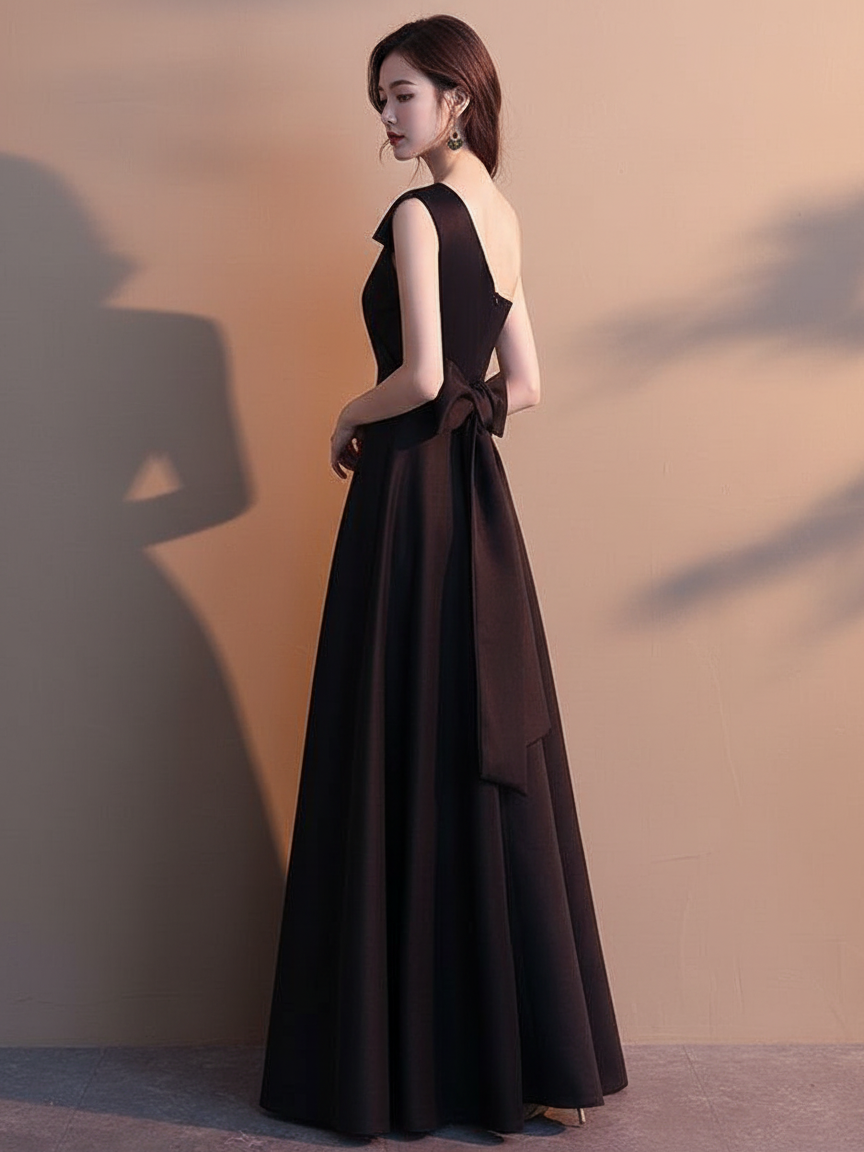 ワンショルダーボウロングドレス［m114］
