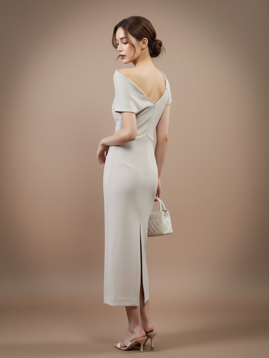 Musele ドレス アシンメトリードレープワンショルダードレス［m170］ – Musele