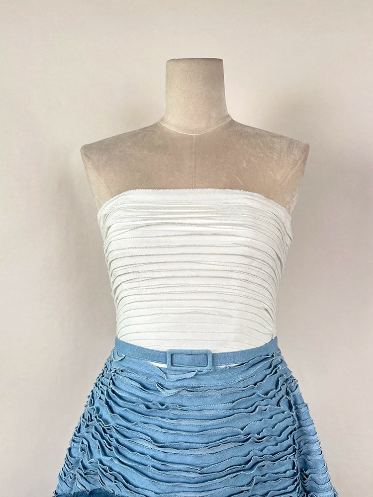 グラデーションプリーツロングワンピース［m185］