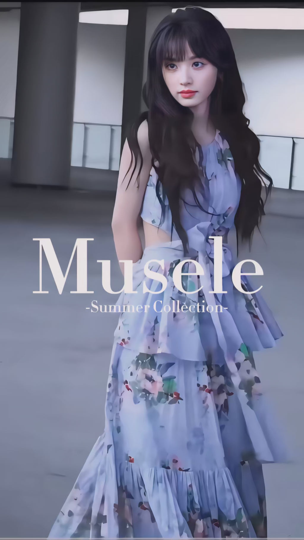 フローラルリボンカットロングワンピース［m173］